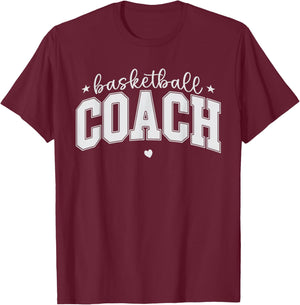 Basketball Coach Cute Bball Team Trainer Lady Coaching Women T-Shirt - T-Shirt | Maroon