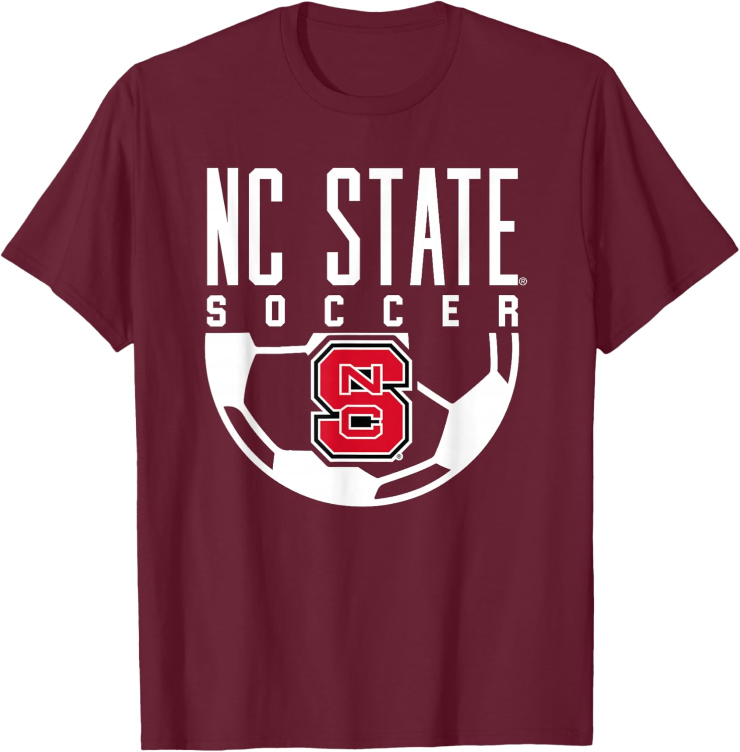 NC State Wolfpack Soccer Ball T-Shirt - T-Shirt | Maroon