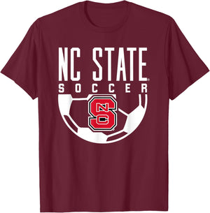 NC State Wolfpack Soccer Ball T-Shirt - T-Shirt | Maroon