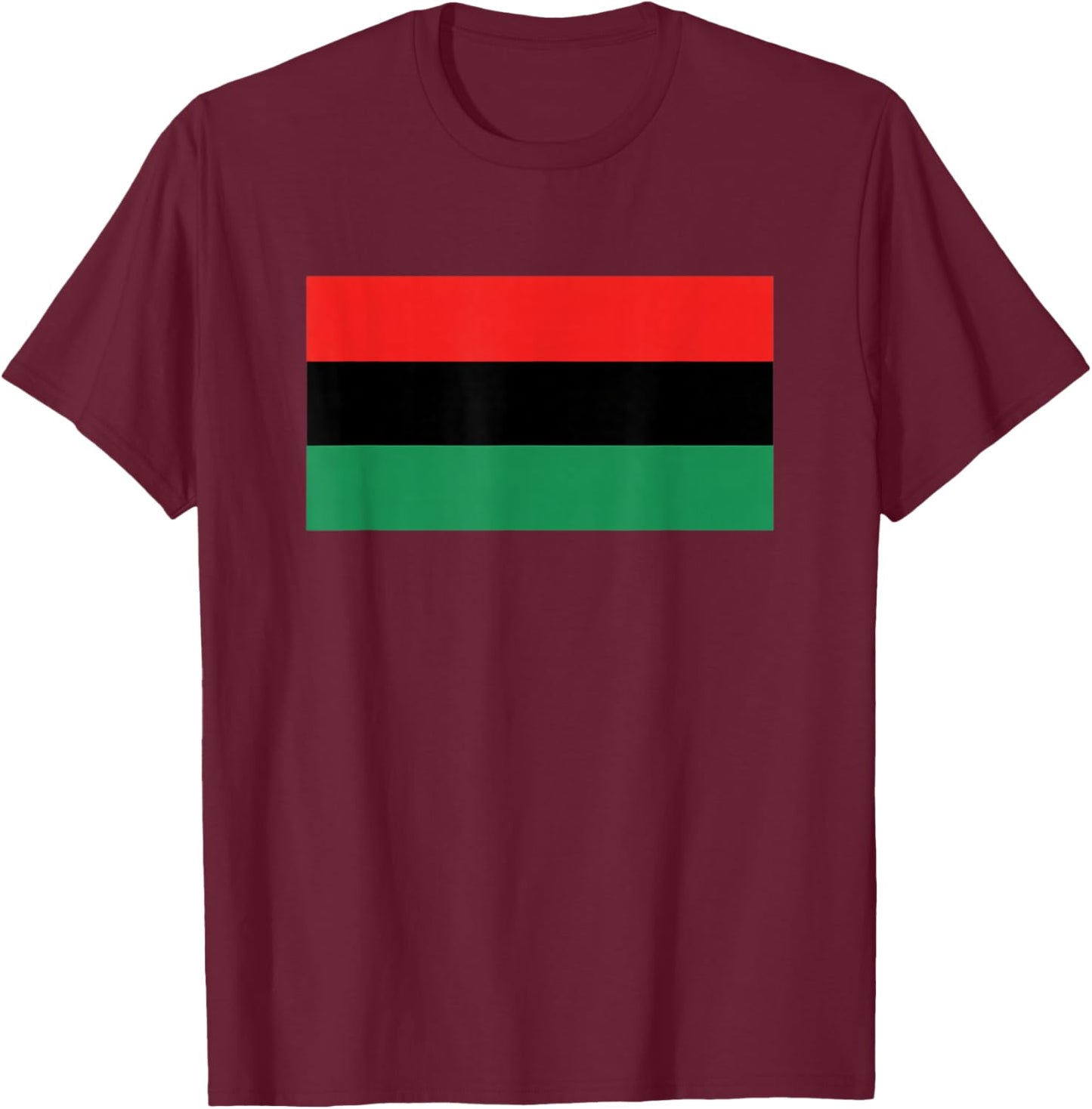 Pan African Flag Red Black Green African Pride Afrocentric T-Shirt - T-Shirt | Maroon