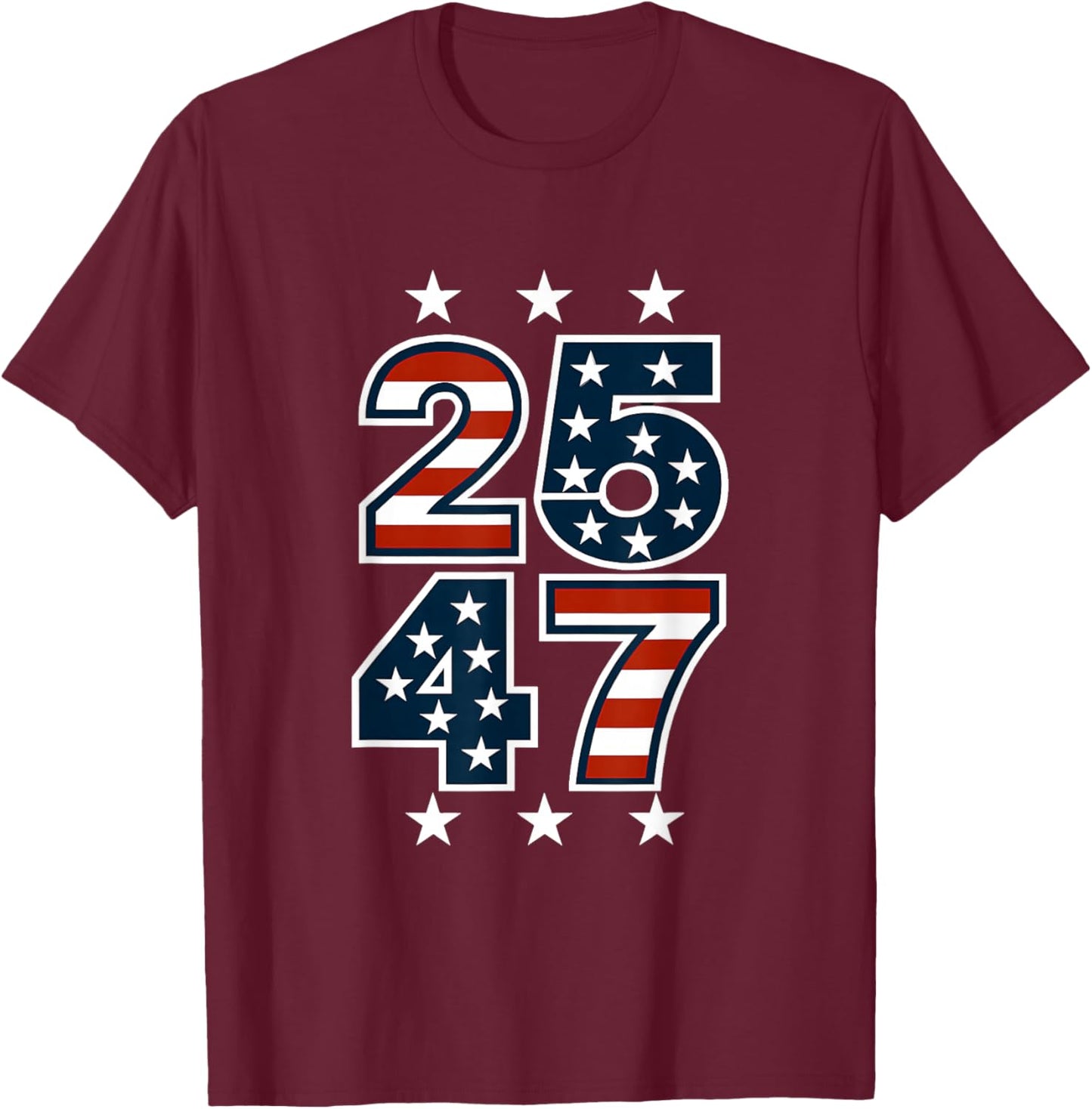 25 47, Presidential Impeachment, American Patriotism T-Shirt - T-Shirt | Maroon