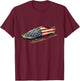 Patriotic Bobsled USA Flag Vintage Winter Sports T-Shirt - T-Shirt | Maroon