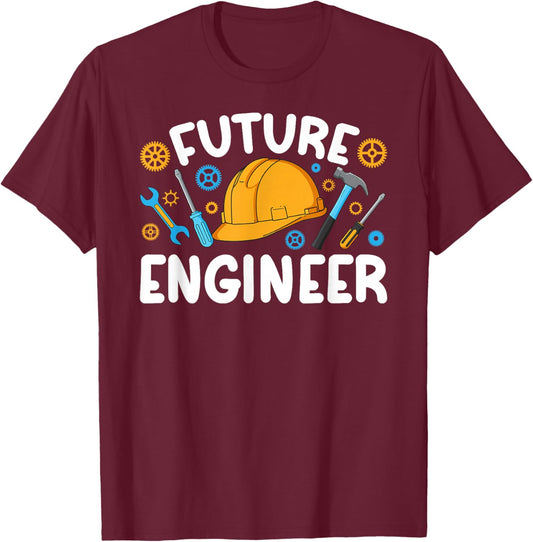 Future Engineer Kids Engineer Boy Engineering T-Shirt - T-Shirt | Maroon