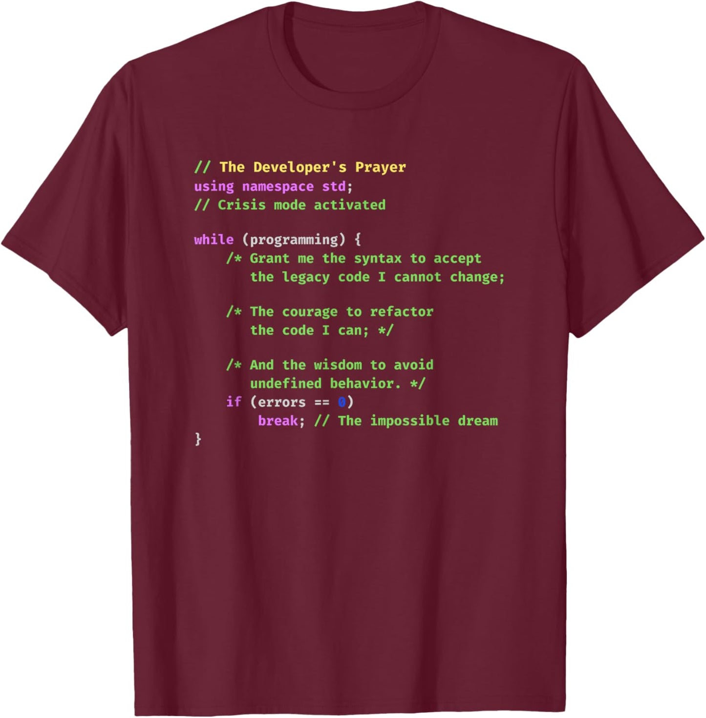 C++ Programmer Computer Science Coding Software Engineer T-Shirt - T-Shirt | Maroon