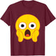 Official Emoji Fear Scream Yellow Smile Face Halloween T-Shirt - T-Shirt | Maroon