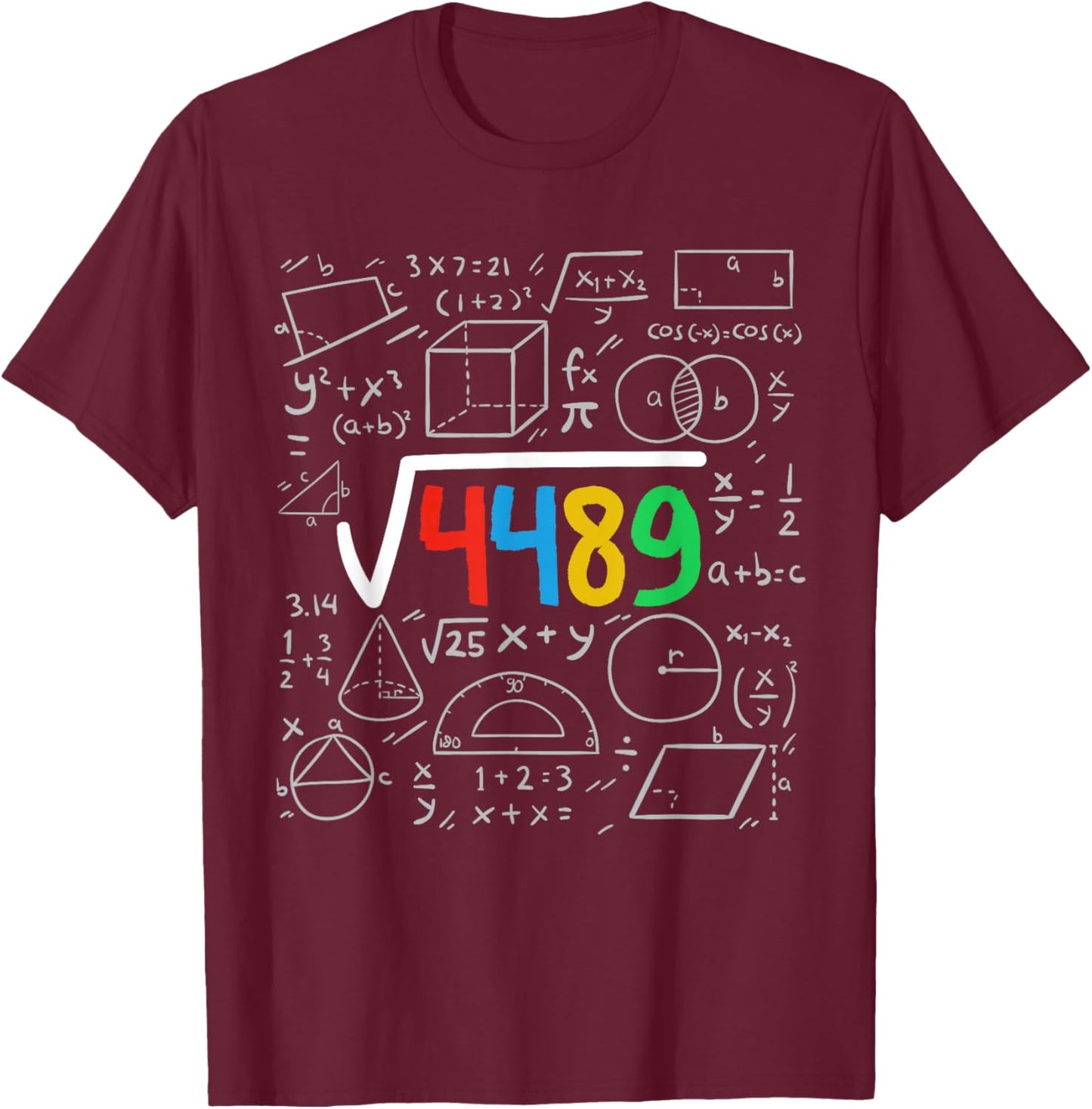 67 Meme Square Root 4489 Slang Six Seven Funny Math Teacher T-Shirt - T-Shirt | Maroon