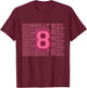 8th Birthday Girl Pink Eight Bday 8 Year Old Birthday Girl T-Shirt - T-Shirt | Maroon