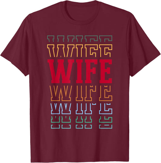Wife Funny Athletic Lettering Mother's Day T-Shirt - T-Shirt | Maroon
