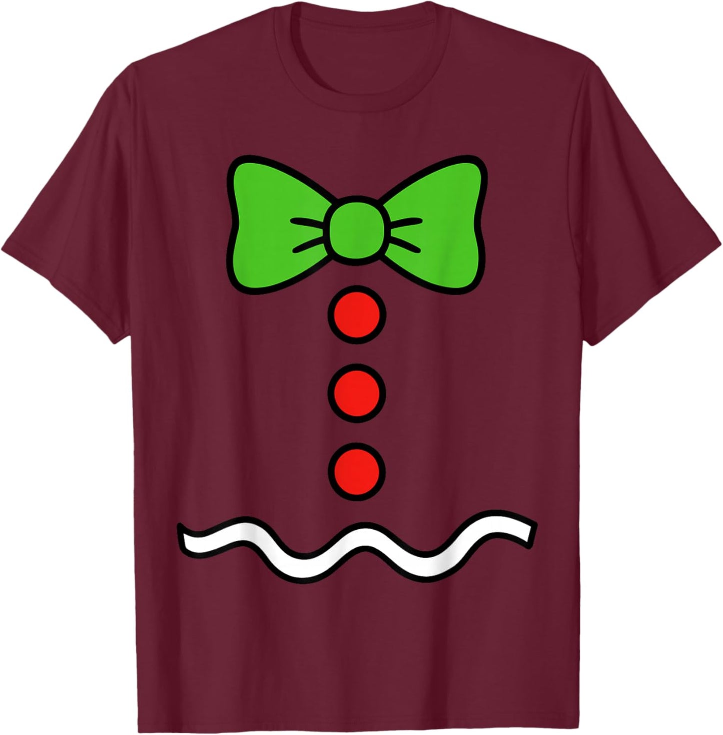 Funny Gingerbread Christmas Cookie Xmas Costume Kids Men T-Shirt - T-Shirt | Maroon