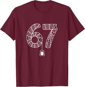 Halloween 67 Costume Shirt Halloween 6 7 Spider Web T-Shirt - T-Shirt | Maroon