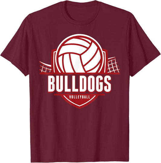 Bulldogs Volleyball Back to School Spirit M T-Shirt - T-Shirt | Maroon