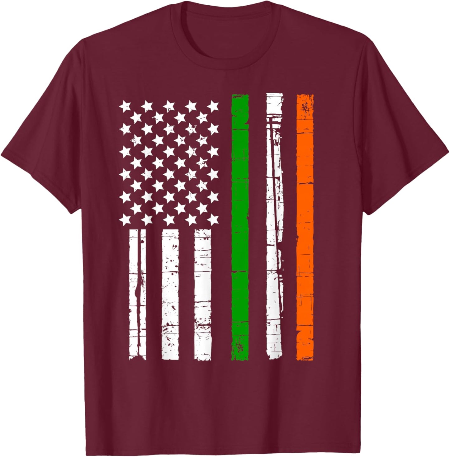 Irish American Flag T-Shirt - T-Shirt | Maroon