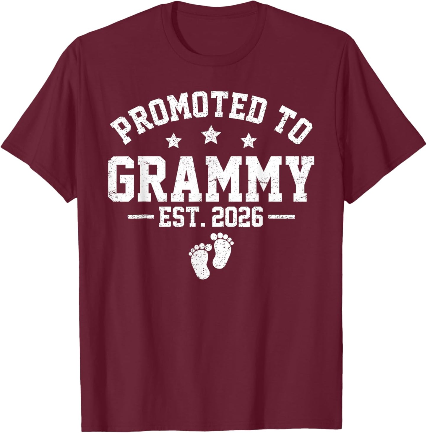 Promoted to Grammy Est 2026 Baby Announcement T-Shirt - T-Shirt | Maroon