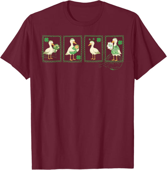 Labor and Delivery Goose St Patricks Day Mother Baby Nurse T-Shirt - T-Shirt | Maroon
