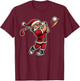 Golfer Santa Christmas Golf Shirt Men Kids Boys Golfing Xmas T-Shirt - T-Shirt | Maroon
