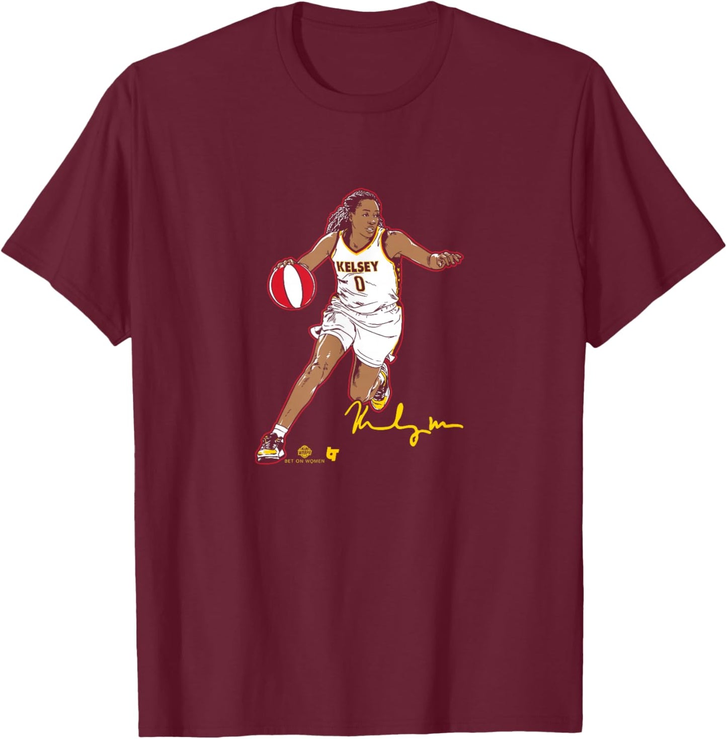 Kelsey Mitchell - Superstar Pose - Indiana Basketball T-Shirt - T-Shirt | Maroon