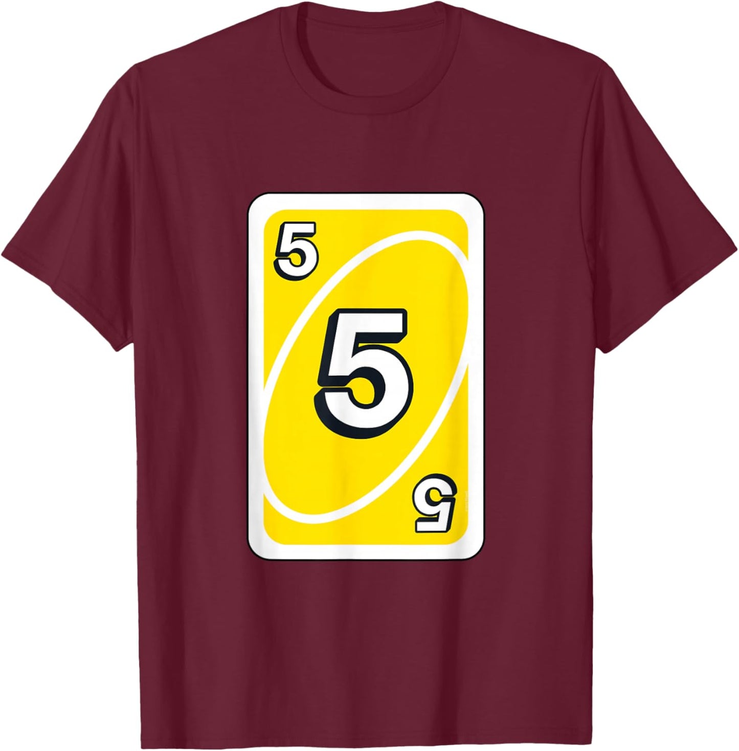 UNO Halloween Yellow 5" Card T-Shirt - T-Shirt | Maroon