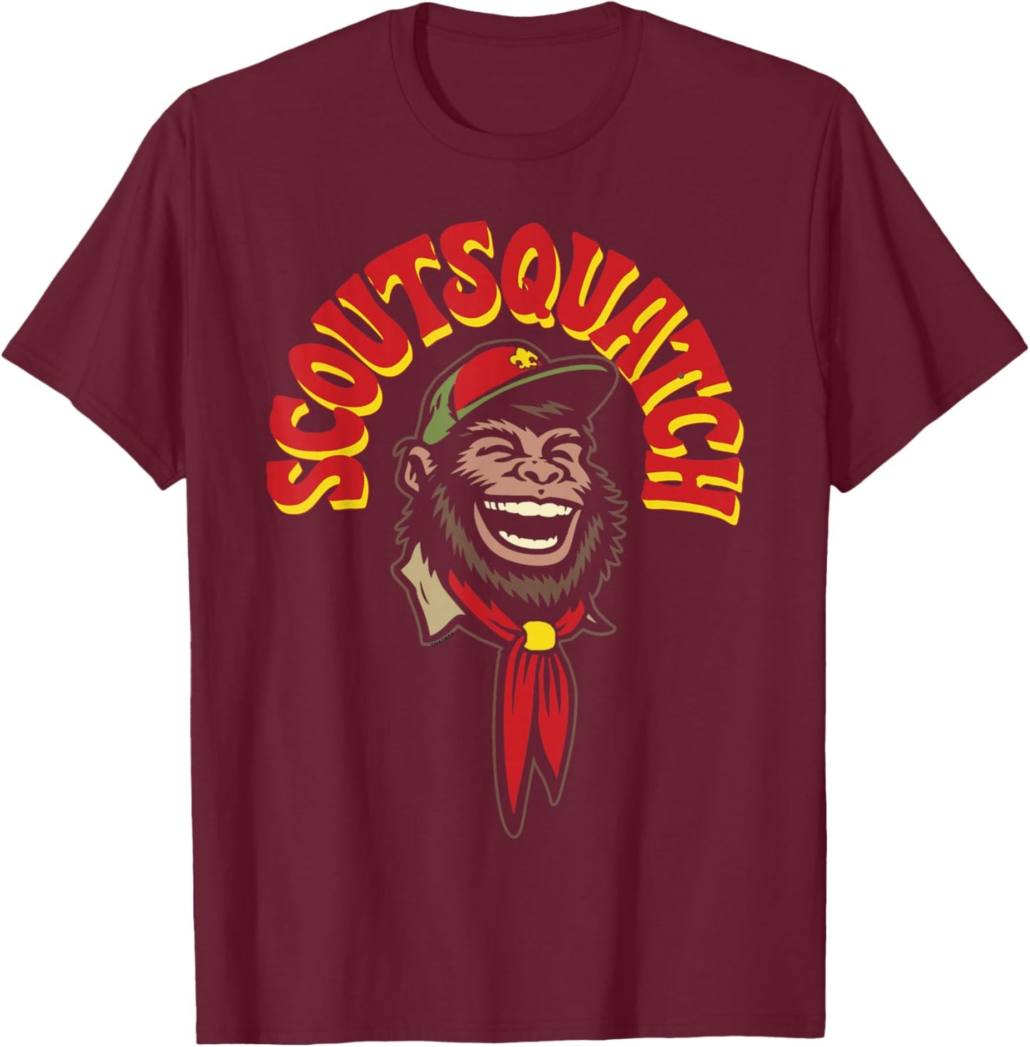 ScoutSquatch! Bigfoot Scouting America Sasquatch Funny T-Shirt - T-Shirt | Maroon