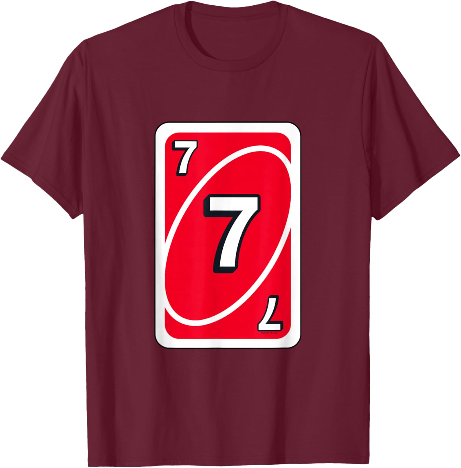 UNO Halloween Red 7" Card T-Shirt - T-Shirt | Maroon