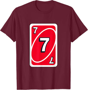 UNO Halloween Red 7" Card T-Shirt - T-Shirt | Maroon