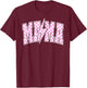 Mama Lightning Bolt Checkered Varsity Mom Women Mother's Day T-Shirt - T-Shirt | Maroon
