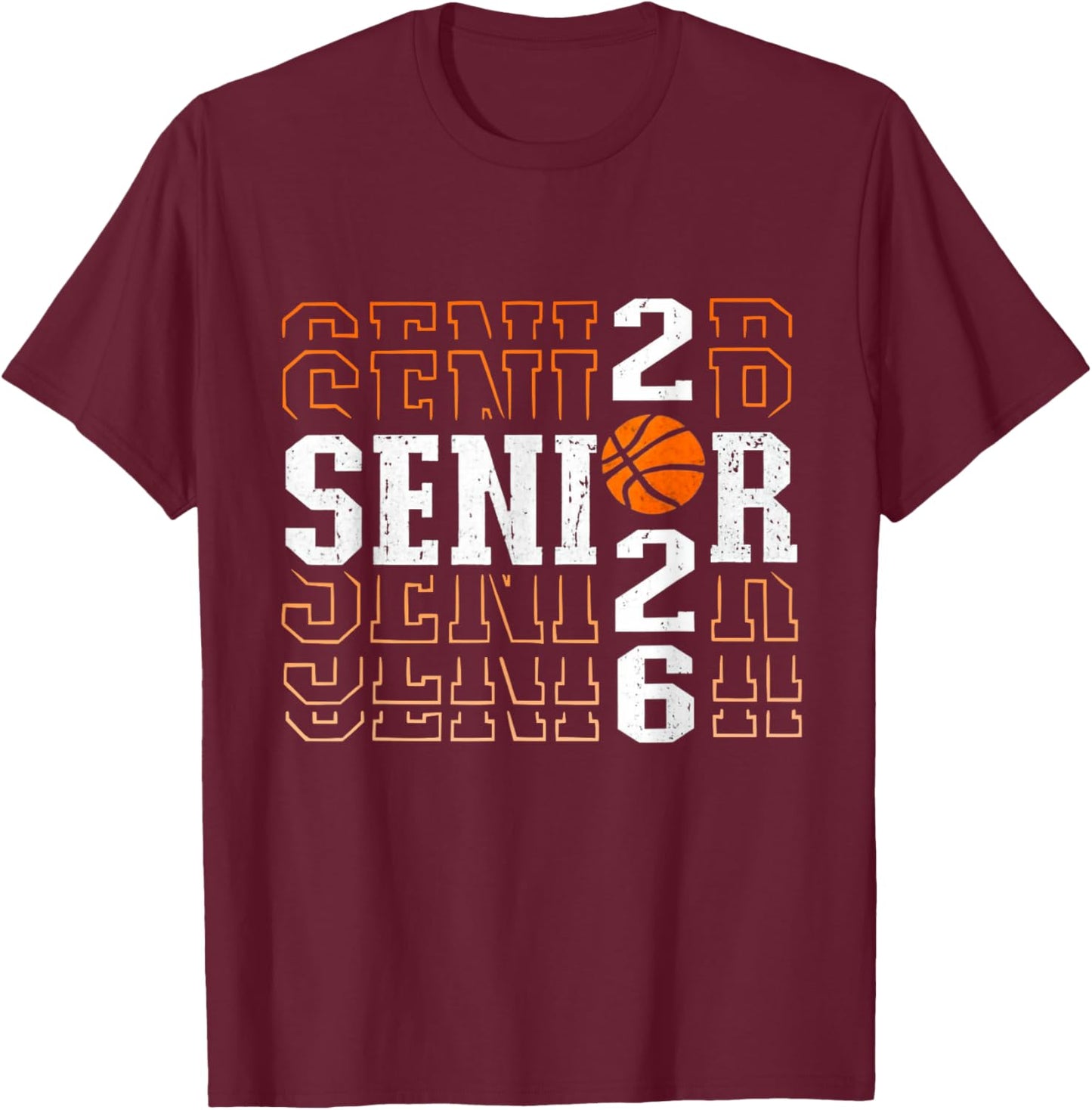 Senior Basketball 2026 Class of 26 Player Team T-Shirt - T-Shirt | Maroon