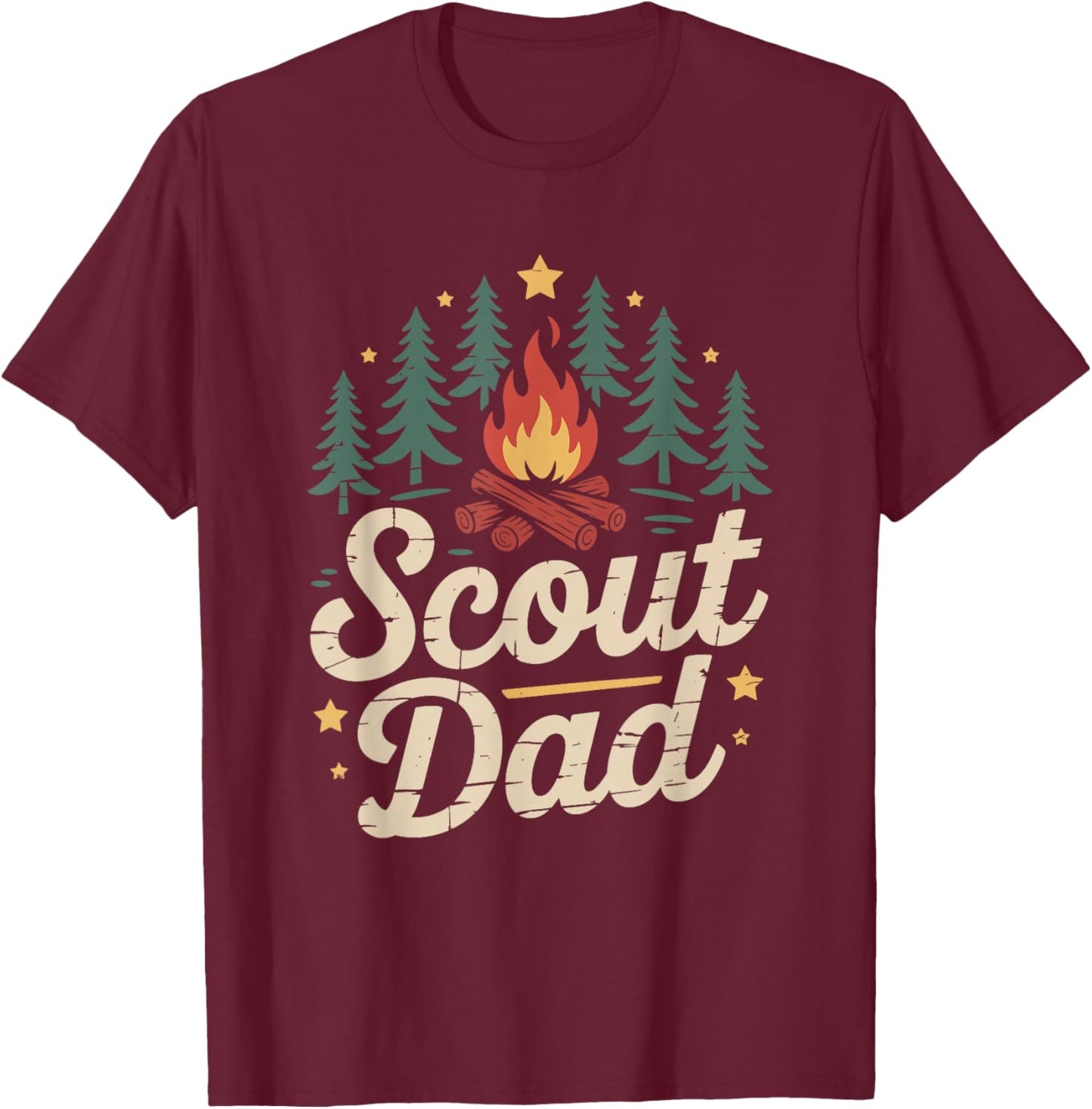 Scout Dad, Outdoor Camp Camping and Camper Father T-Shirt - T-Shirt | Maroon
