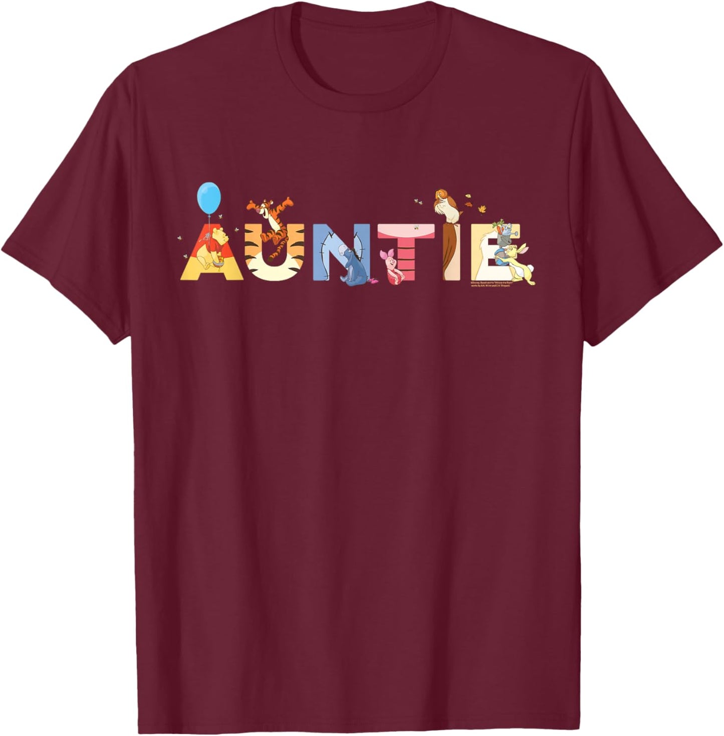Disney Winnie The Pooh & Friends Auntie Family Disney Trip T-Shirt - T-Shirt | Maroon