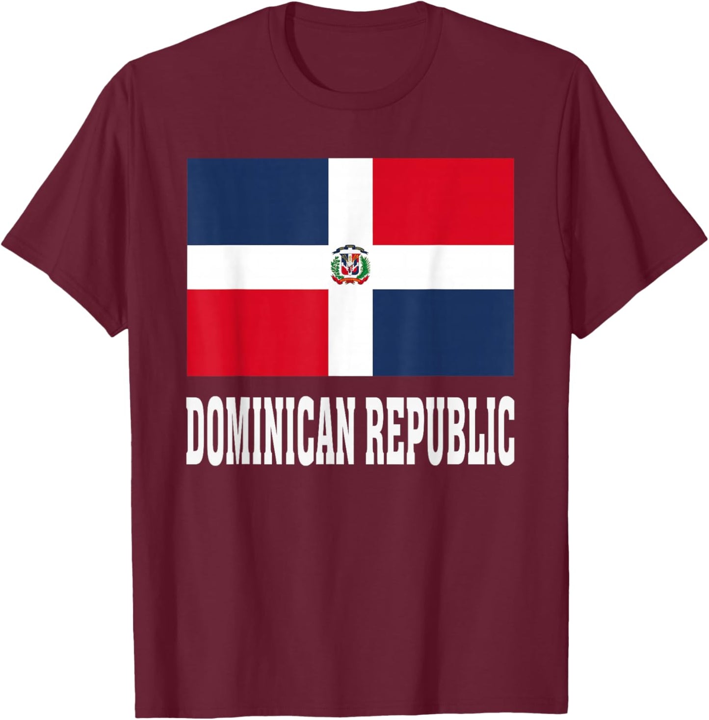Dominican Republic Flag Patriotic National Roots Souvenir T-Shirt - T-Shirt | Maroon
