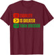 Black History Equality is Greater Than Division Melanin T-Shirt - T-Shirt | Maroon