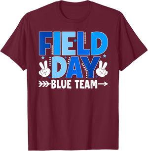 Field Day Blue Team Fun Day Boys Girls Kids Field Day 2026 T-Shirt - T-Shirt | Maroon