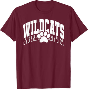 Wildcats School Spirit Team Wildcat Go Back to School T-Shirt - T-Shirt | Maroon