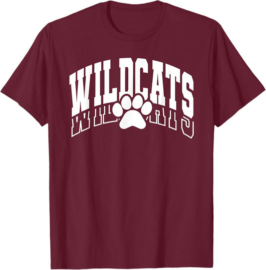 Wildcats School Spirit Team Wildcat Go Back to School T-Shirt - T-Shirt | Maroon
