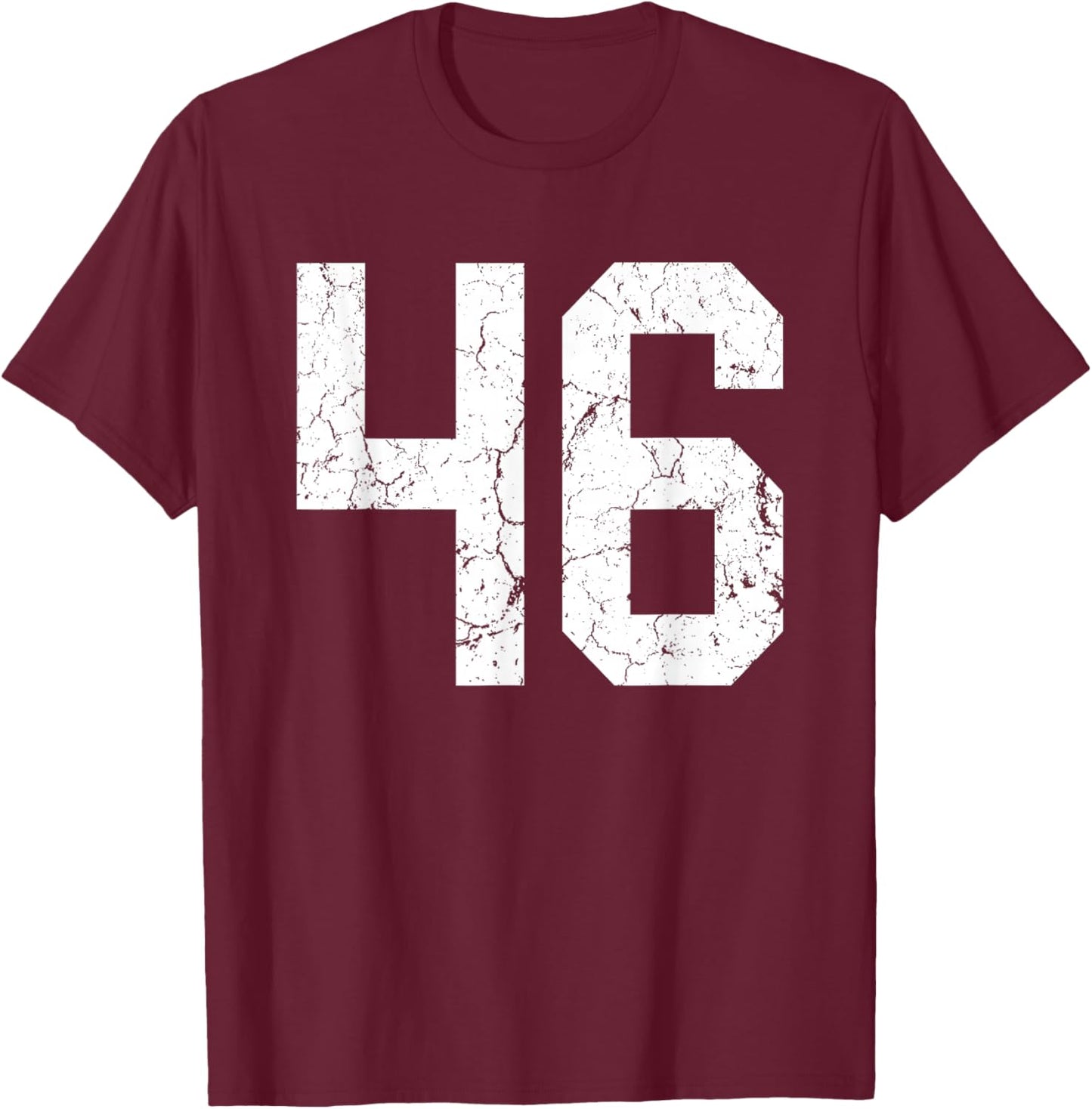 Distressed White Number 46 Jersey Player Uniform #46 T-Shirt - T-Shirt | Maroon