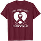 Long Story Short I Survived Cancer Ribbon T-Shirt - T-Shirt | Maroon