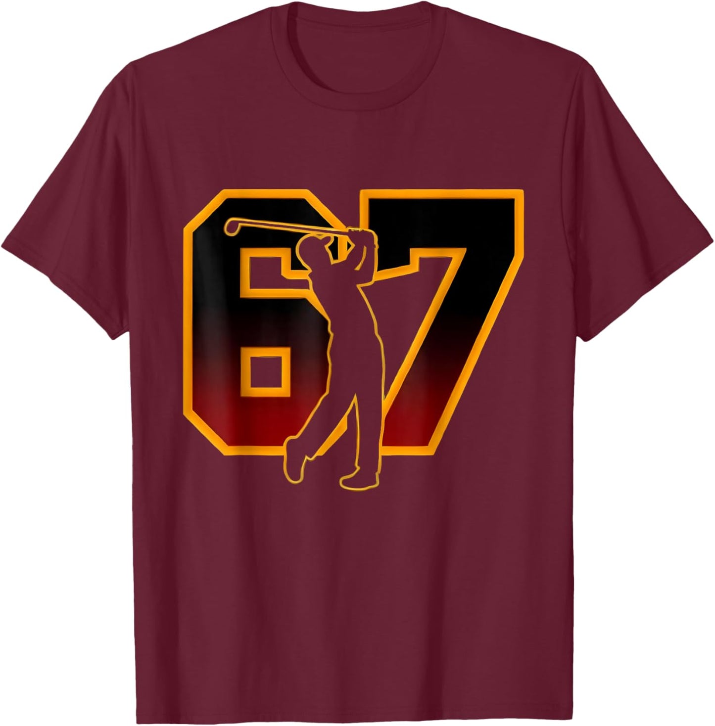 67 Brainrot Youth Golf Drip - Funny Kids 67 T-Shirt - T-Shirt | Maroon