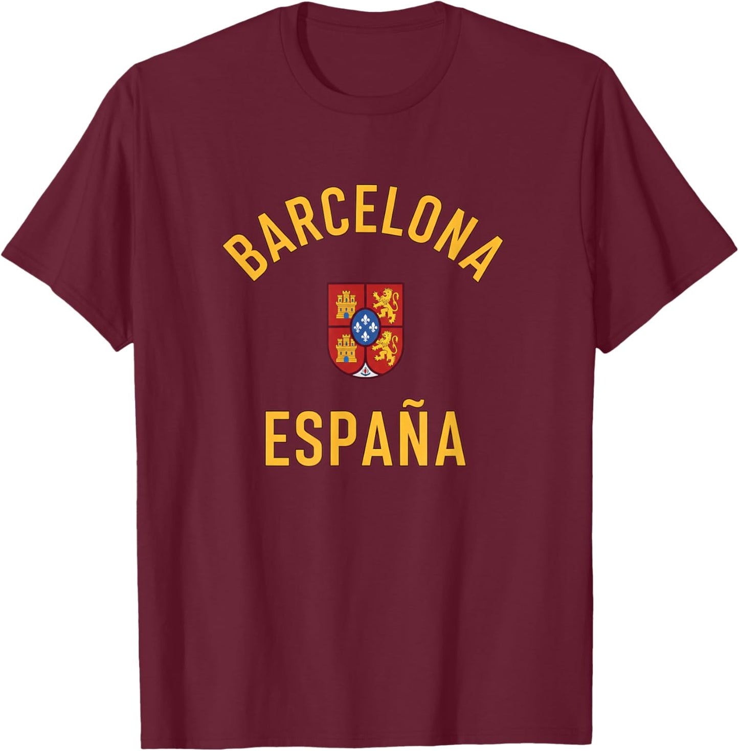 Barcelona Espana Travel Souvenir Spain Spanish Vacation City T-Shirt - T-Shirt | Maroon
