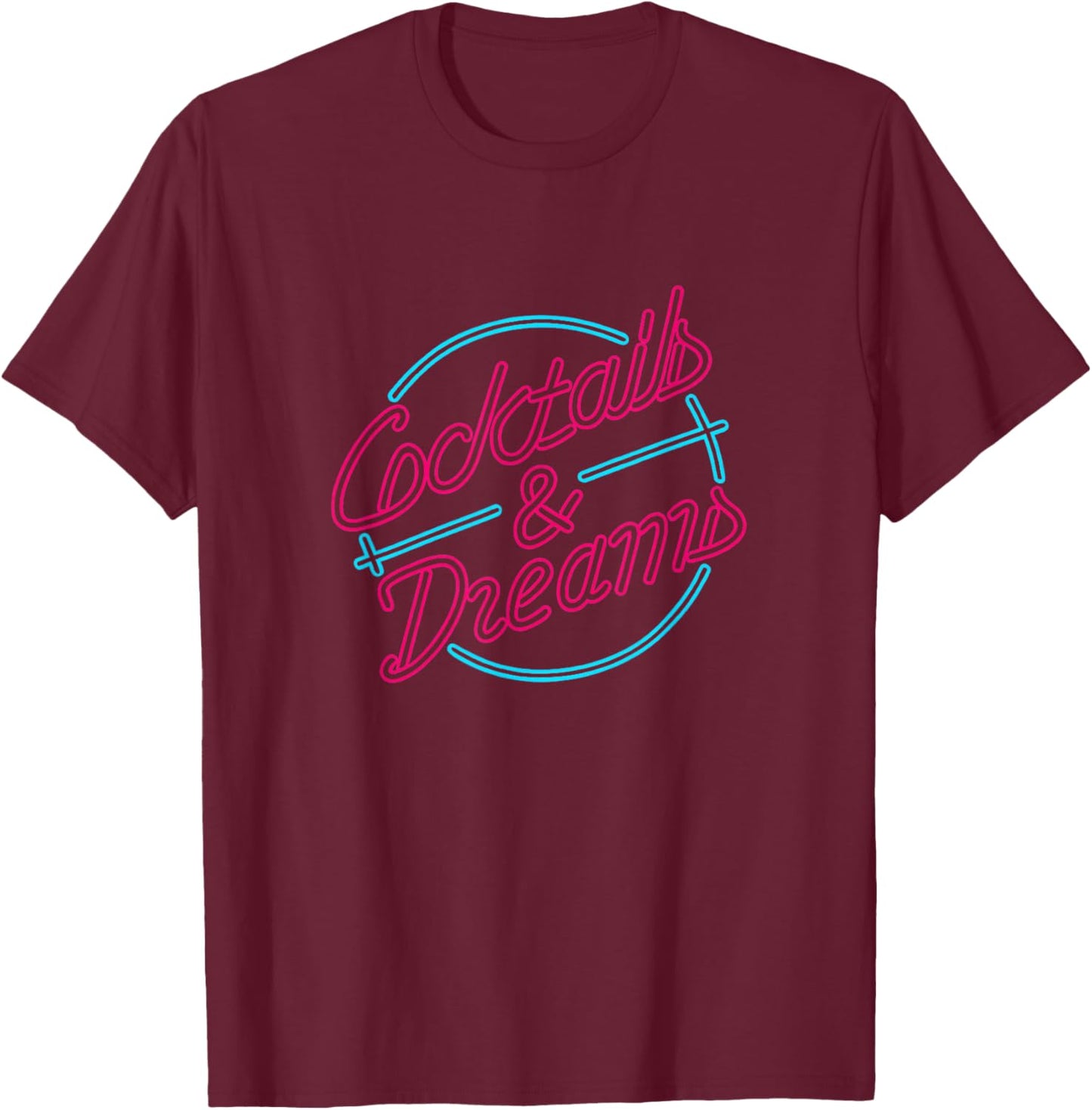 Cocktail and Dreams | Cocktail Vintage 80s Inspired Geeks T-Shirt - T-Shirt | Maroon