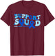 Colon Cancer Awareness Month Support Squad Blue Ribbon T-Shirt - T-Shirt | Maroon