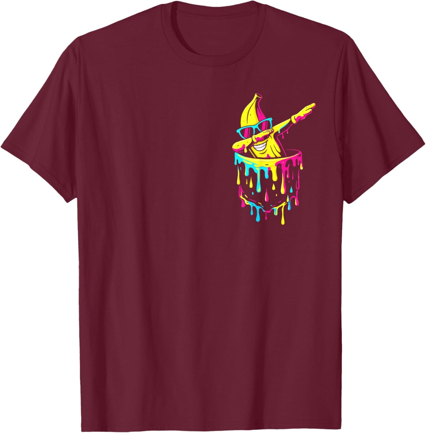 Funny Banana Dab in Pocket Drip Kids Youth Boys Girls T-Shirt - T-Shirt | Maroon