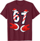 6 7 Meme Christmas Santa Hands 67 Holiday Six Seven T-Shirt - T-Shirt | Maroon
