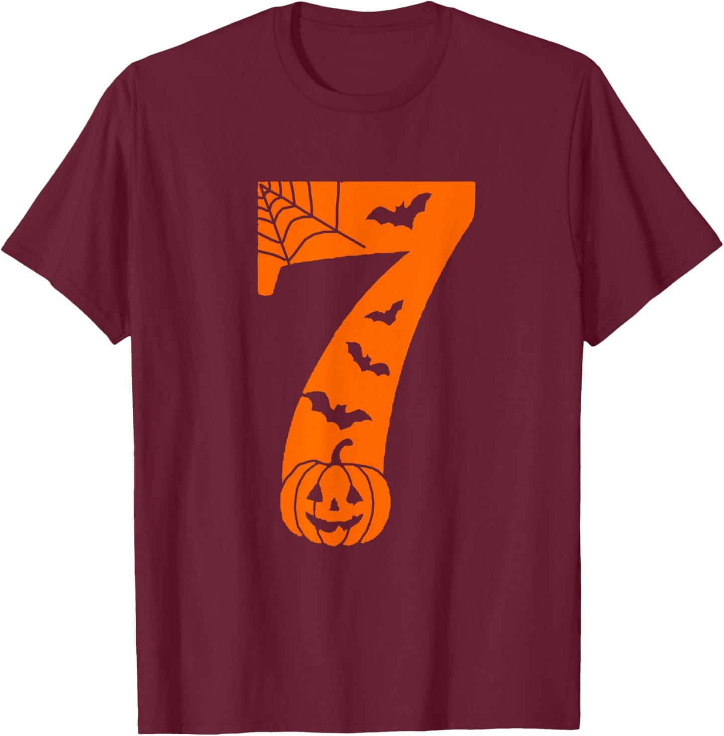 Number 7 Funny Meme Saying 6 7 Six Seven Halloween Costume T-Shirt - T-Shirt | Maroon