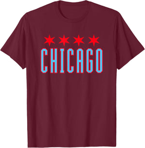 Chicago Red Stars Bold Urban Minimal City Pride T-Shirt - T-Shirt | Maroon