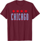 Chicago Red Stars Bold Urban Minimal City Pride T-Shirt - T-Shirt | Maroon