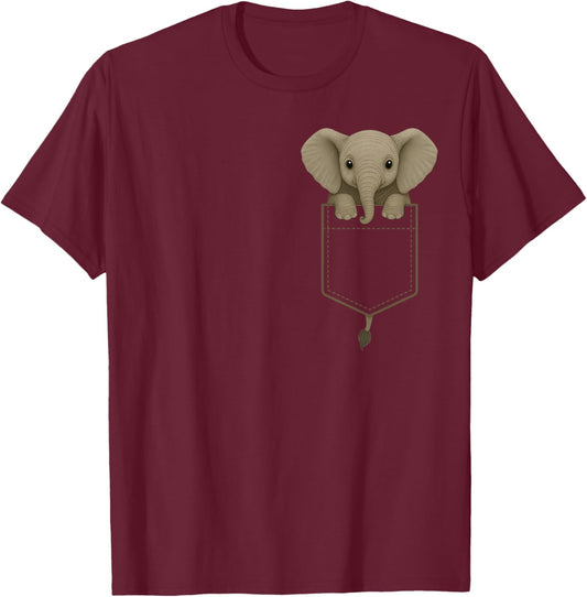 Funny Elephant Lover Men Adults Kids T-Shirt - T-Shirt | Maroon