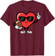 Valentines Day American Football Heart Boys Kids Men Youth T-Shirt - T-Shirt | Maroon