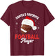 Santa's Favorite Football Player Christmas Pajamas Men Boys T-Shirt - T-Shirt | Maroon
