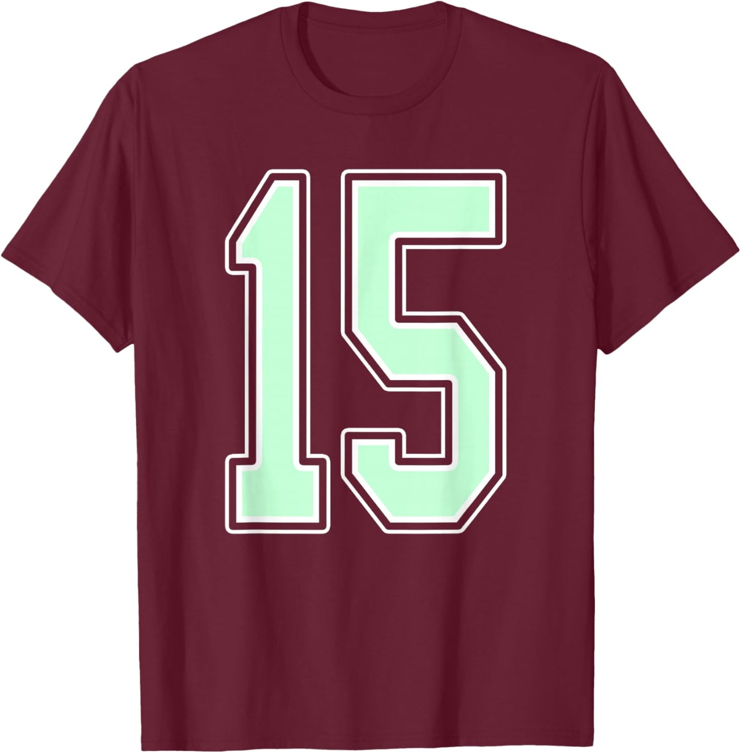 Cute Mint Green Number 15 Jersey Player Uniform #15 Fan T-Shirt - T-Shirt | Maroon