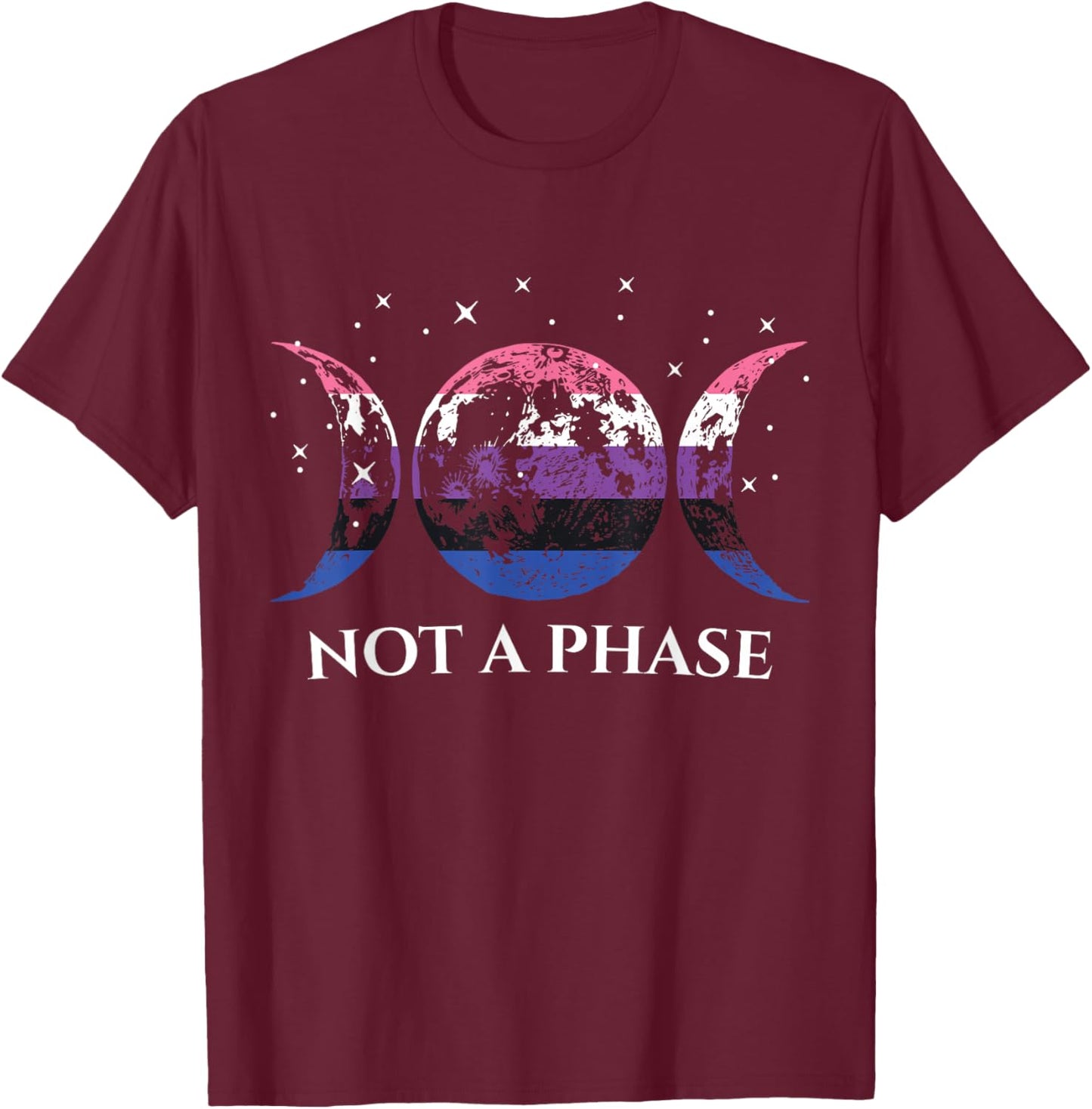 Genderfluid Pride Flag Not A Phase Funny Gender Fluid T-Shirt - T-Shirt | Maroon