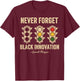 Never Forget Black Innovation Traffic Signal Black History T-Shirt - T-Shirt | Maroon
